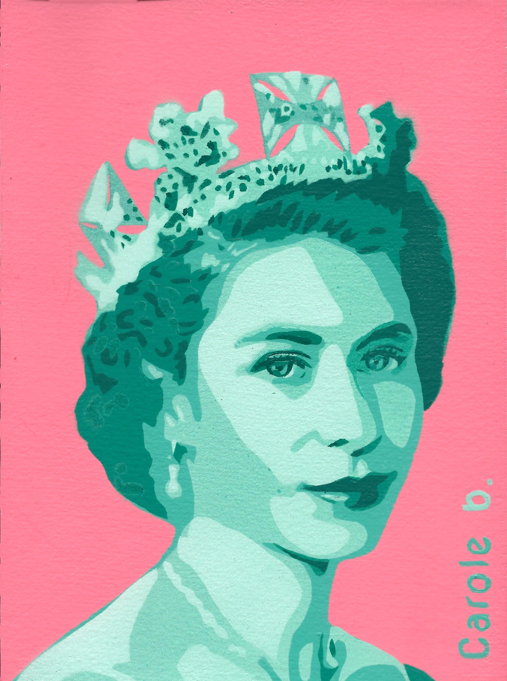 Mini-Queen-Elizabeth-II-28-Bazooka-Joe-Carole-b-pochoir – Liberté ...